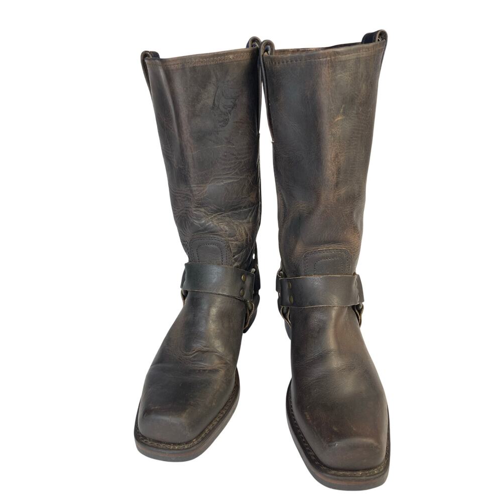 Frye Harness 12R women’s Leather Boots Brown 8 Mid Calf Vintage Western Biker